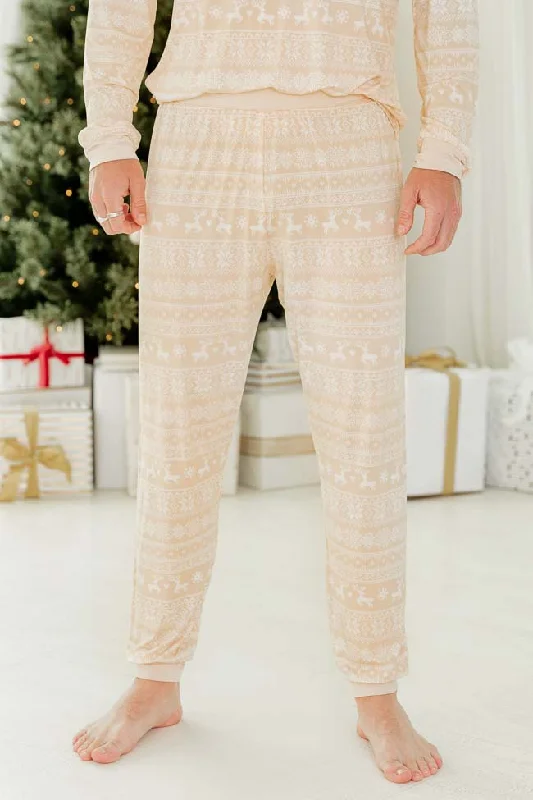 Women's Plus-Size Attire Snowy Days Men Beige and Ivory Fair Isle Pajama Pant FINAL SALE Women's Plus-Size Attire Snowy Days Men Beige and Ivory Fair Isle Pajama Pant FINAL SALE