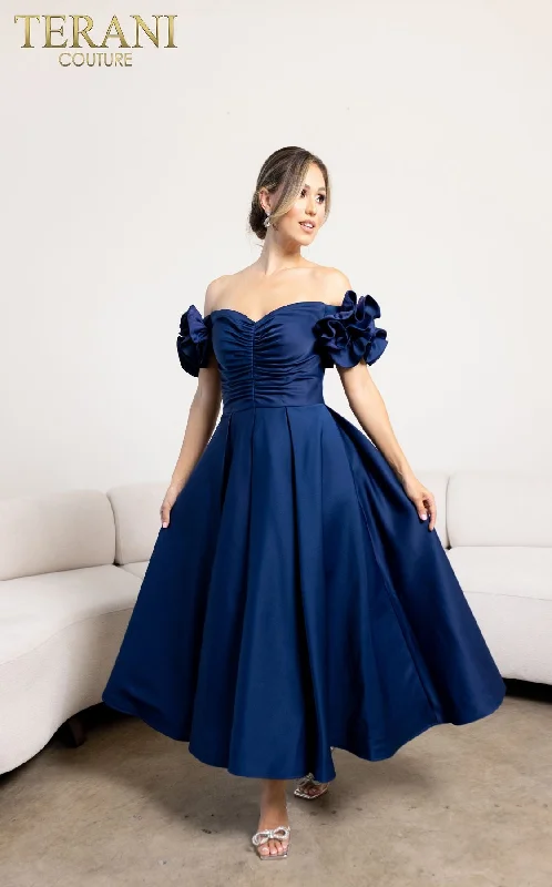 Flash Sale Event Terani Couture 241C2334 A Line Evening Tea Length Dress