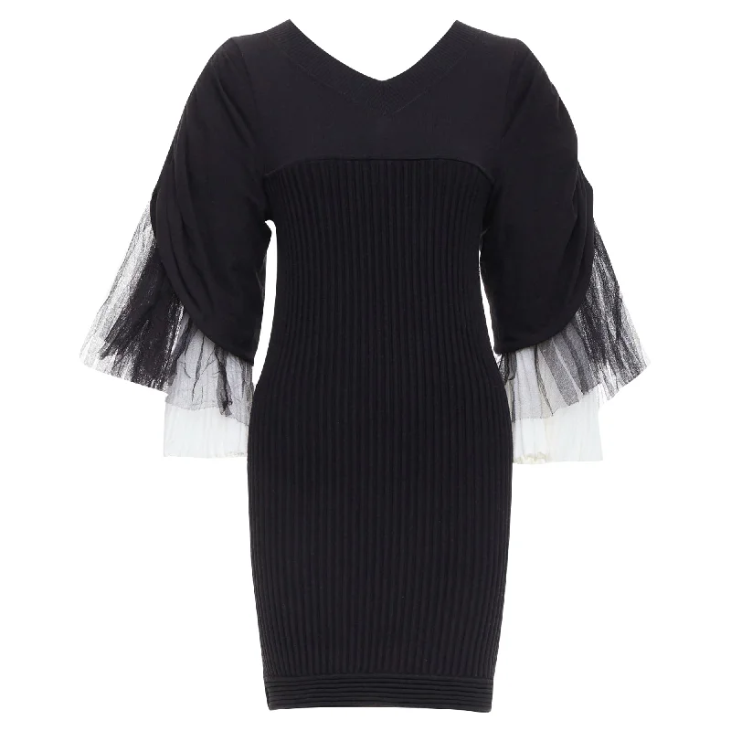 Sophisticated Outfits Chanel cotton puff tulle sleeve dress