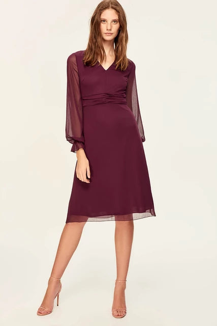 Seize Bargains Wilma Longsleeve Dress Plum
