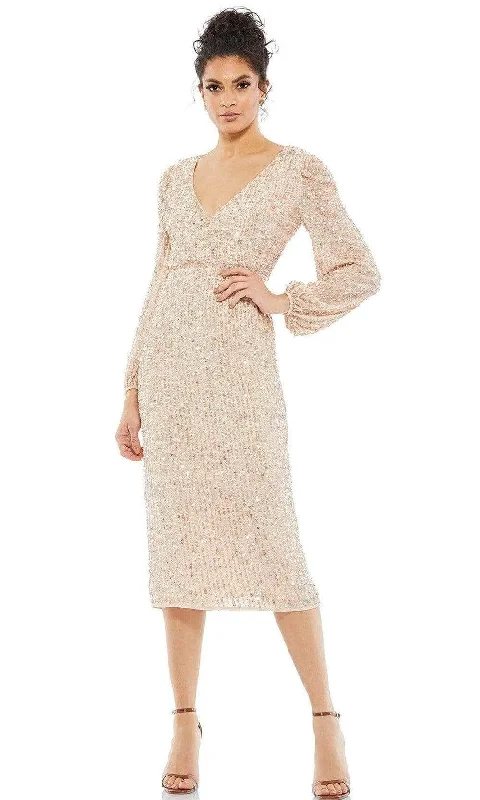 Style Versatile Women's Collection Mac Duggal Cocktail 10764 - Blouson Sleeve Tea Length Dress Style Versatile Women's Collection Mac Duggal Cocktail 10764 - Blouson Sleeve Tea Length Dress