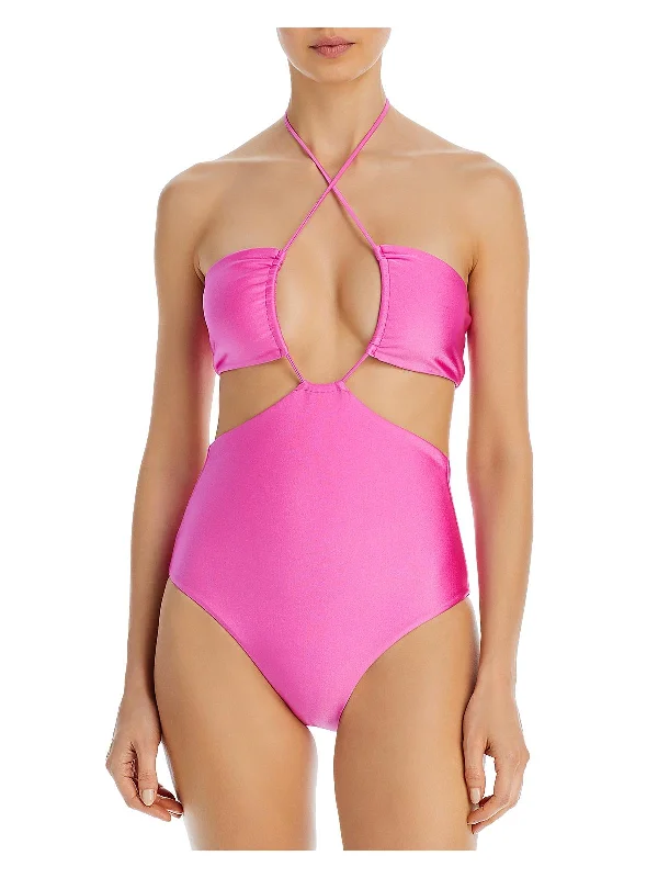 Stylish Women's Attire Womens Cut-Out Nylon One-Piece Swimsuit