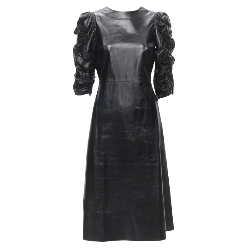 Stylish Savings Celine Phoebe Philo lambskin ruched sleeve dress