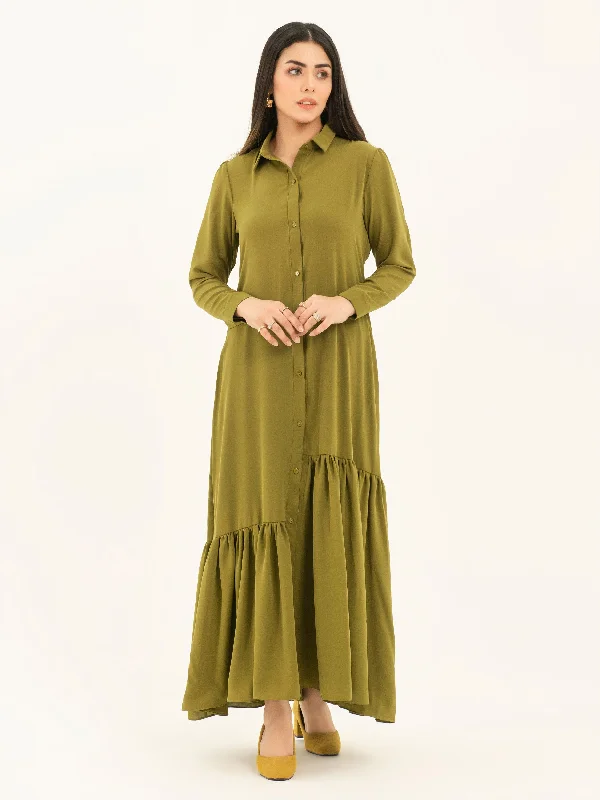 Women's Work Apparel Button Down Grip Dress