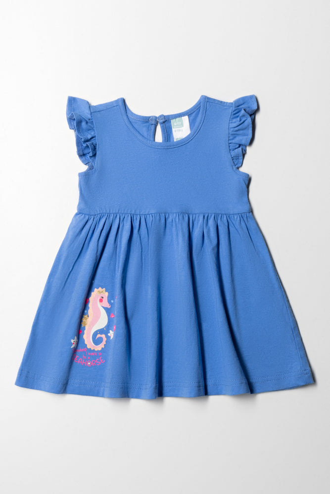 Spring Wardrobe Flutter Sleeve Dress Mid Blue