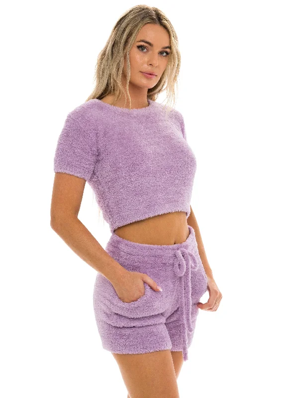Women's Outerwear Garments Unwind Crop Top Lavender