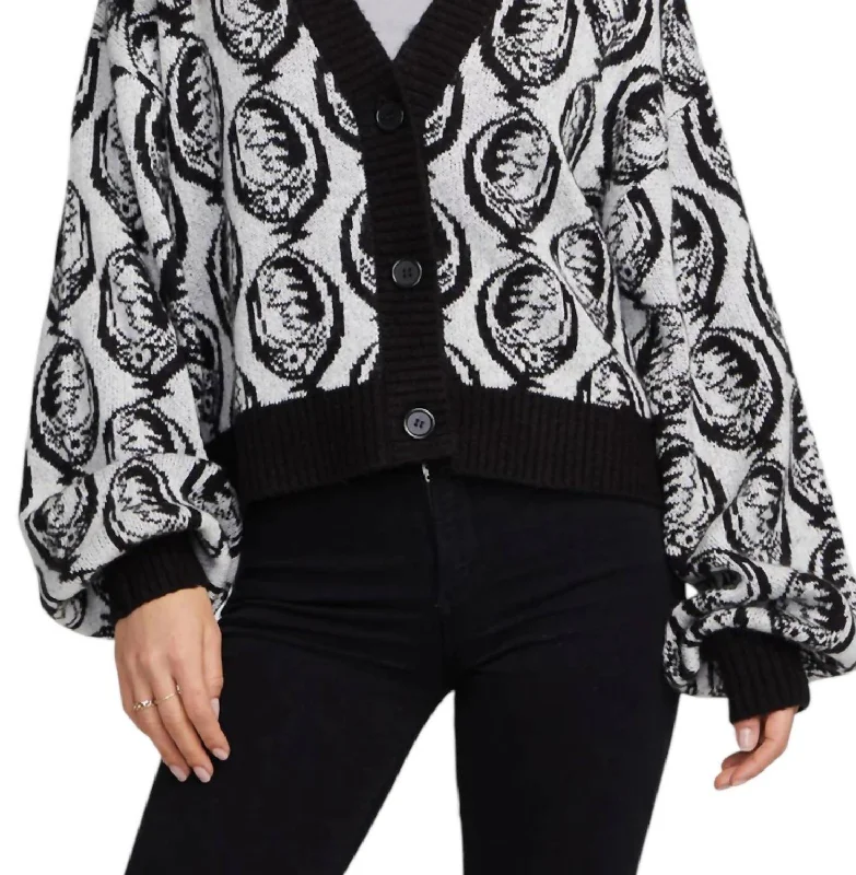 Women's Athletic Clothes Grateful Dead Steal Your Face Cardigan In Bright White