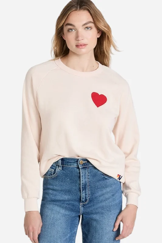 Women's Clothing Apparel Sets Aviator Nation Heart Stitch Relaxed Crew Sweatshirt in White Women's Clothing Apparel Sets Aviator Nation Heart Stitch Relaxed Crew Sweatshirt in White