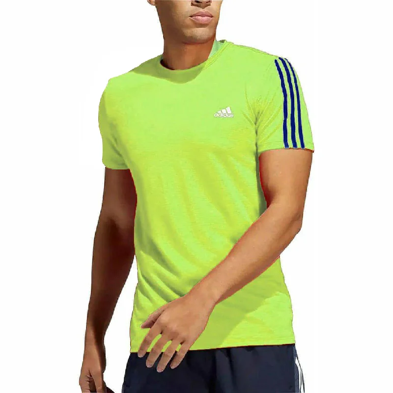 Charming Women's Holiday Apparel adidas AeroReady 3 Stripes Short Sleeve Mens Running Top - Green