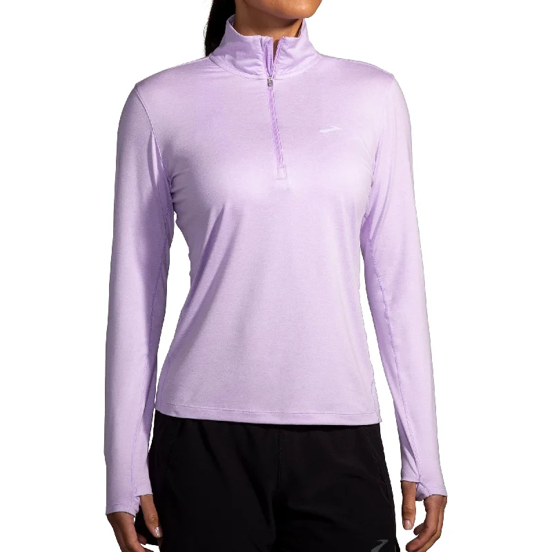 Women's Clothing For Outdoor Events Brooks Dash 2.0 Half Zip Long Sleeve Womens Running Top - Purple Women's Clothing For Outdoor Events Brooks Dash 2.0 Half Zip Long Sleeve Womens Running Top - Purple