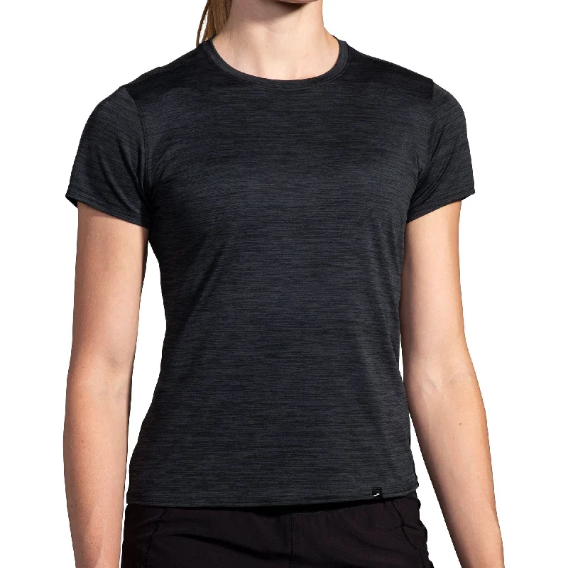 Stylish Women's Clothing Brooks Luxe Short Sleeve Womens Running Top - Black