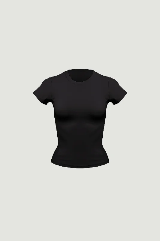 Women's Clothing For Outdoor Activities Like A Hug Tee in Black Sesame