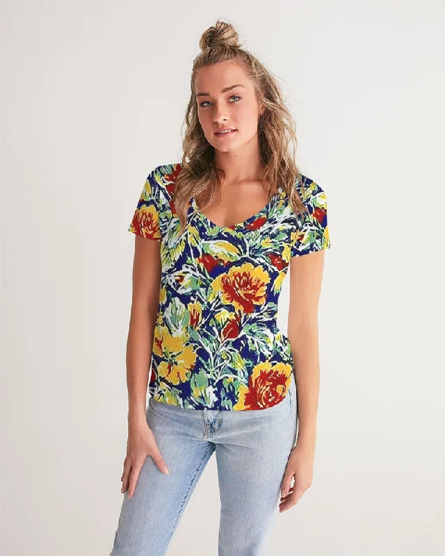 Women's Elegant Evening Outfit Painted floor design Women's All-Over Print V-Neck Tee Women's Elegant Evening Outfit Painted floor design Women's All-Over Print V-Neck Tee