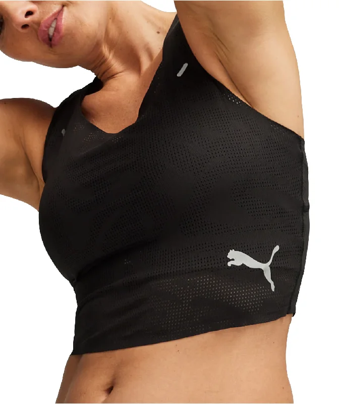 Affordable Luxury Women's Apparel Puma Run Ultraspun Womens Running Crop Top - Black