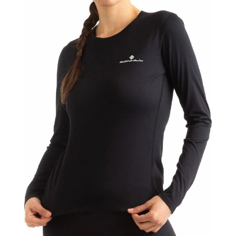 Women's Relaxed Clothes Ronhill Core Long Sleeve Womens Running Top - Black