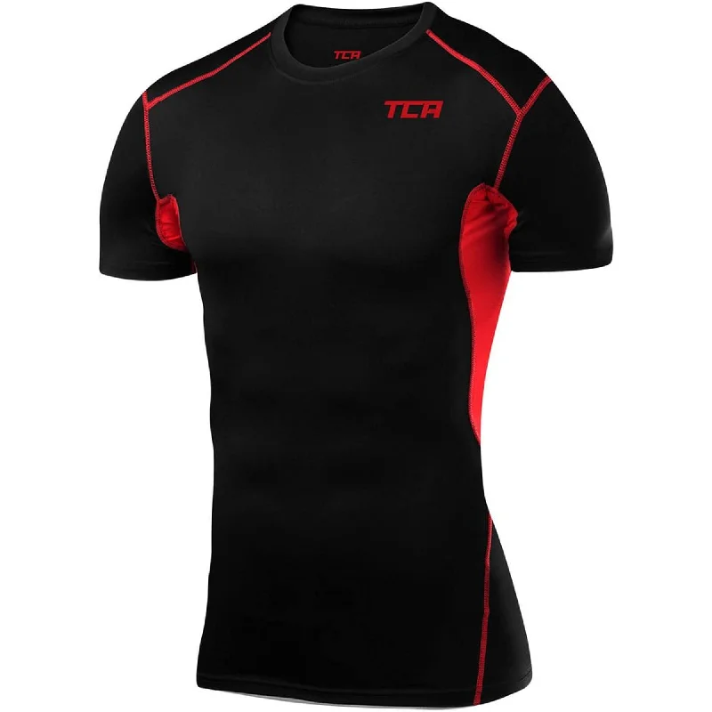 Stylish Women's Garments TCA HyperFusion Short Sleeve Mens Compression Top - Black