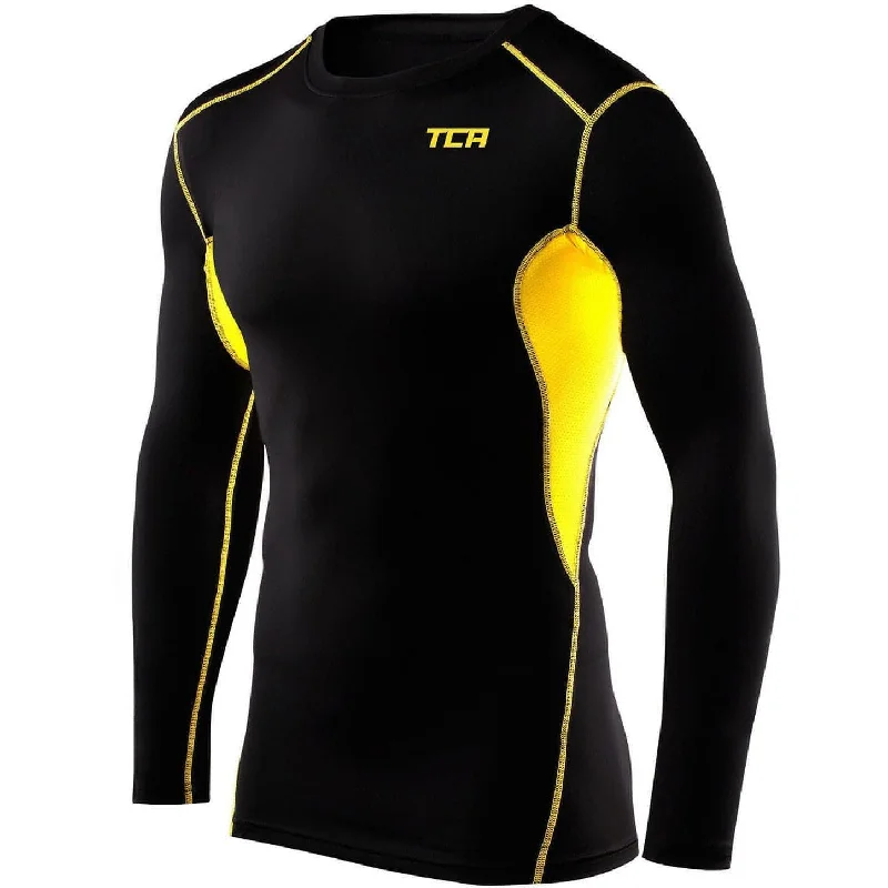 Women's Occasion Wear Clothing TCA HyperFusion Thermal Mens Long Sleeve Compression Top - Black