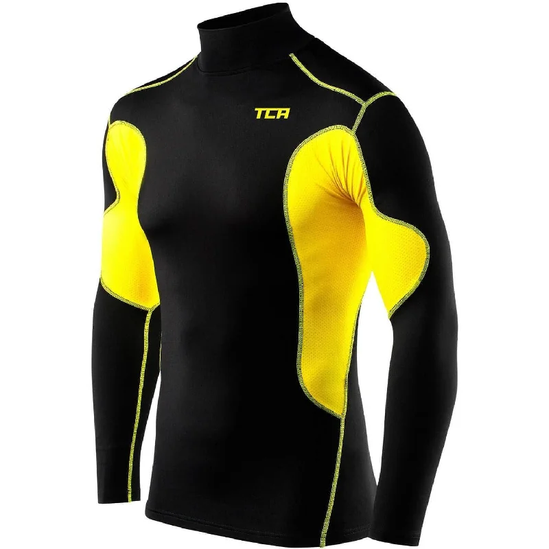 Timeless Women's Outfit TCA SuperThermal Long Sleeve Mock Mens Compression Top - Black