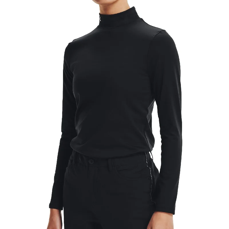 Women's High-End Clothing Under Armour ColdGear Infrared Storm Mock Neck Long Sleeve Women Golf Top - Black Women's High-End Clothing Under Armour ColdGear Infrared Storm Mock Neck Long Sleeve Women Golf Top - Black
