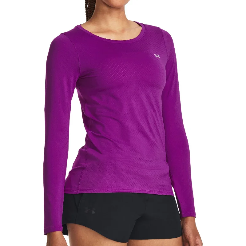 Women's Athletic Clothes Under Armour HeatGear Long Sleeve Womens Training Top - Purple Women's Athletic Clothes Under Armour HeatGear Long Sleeve Womens Training Top - Purple