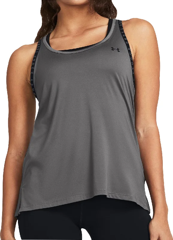 Women's Plus-Size Garments Under Armour Knockout Womens Running Vest Tank Top - Grey