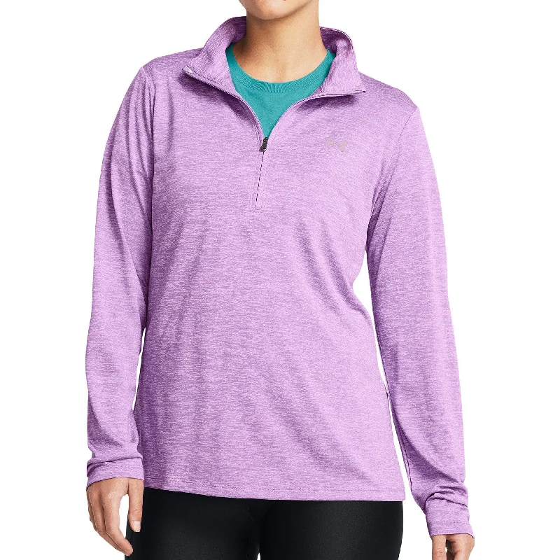 Women's Wardrobe Apparel Under Armour Tech Twist Half Zip Long Sleeve Womens Training Top - Purple Women's Wardrobe Apparel Under Armour Tech Twist Half Zip Long Sleeve Womens Training Top - Purple