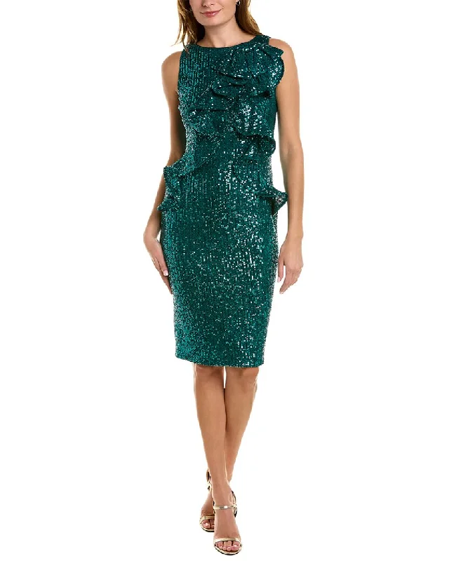 Women's Clothes For Work Events Badgley Mischka Sequin Cocktail Dress