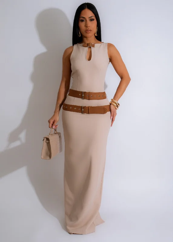 Elegant Clothing For Women All That I Am  Maxi Dress Nude