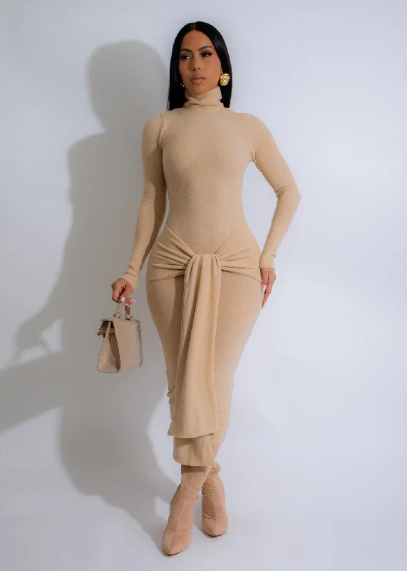 Women's Tops And Clothing Endless Memories Sweater Midi Dress Nude