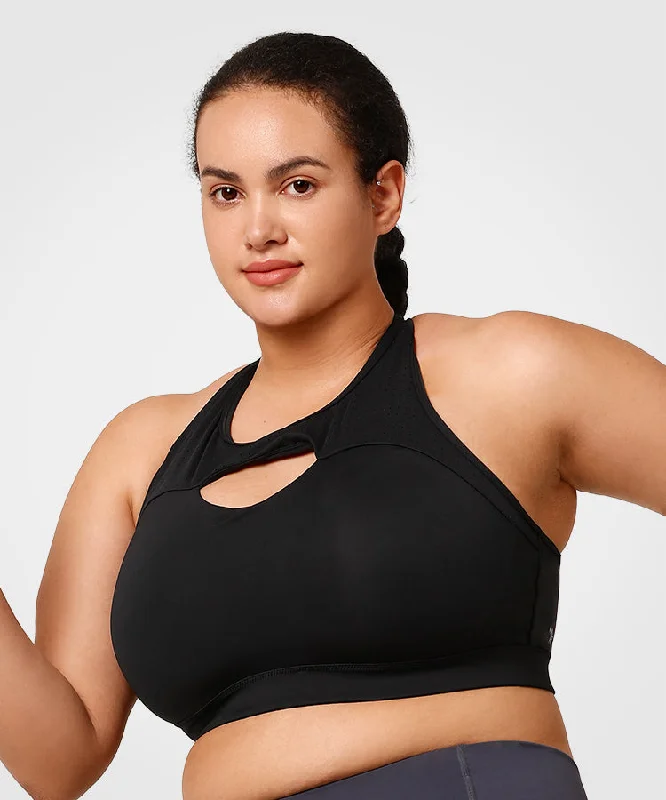 Stylish Women's Apparel Enfold Hollow out Padded Running Bra | Women's High Support Sports Bra (Plus Size)