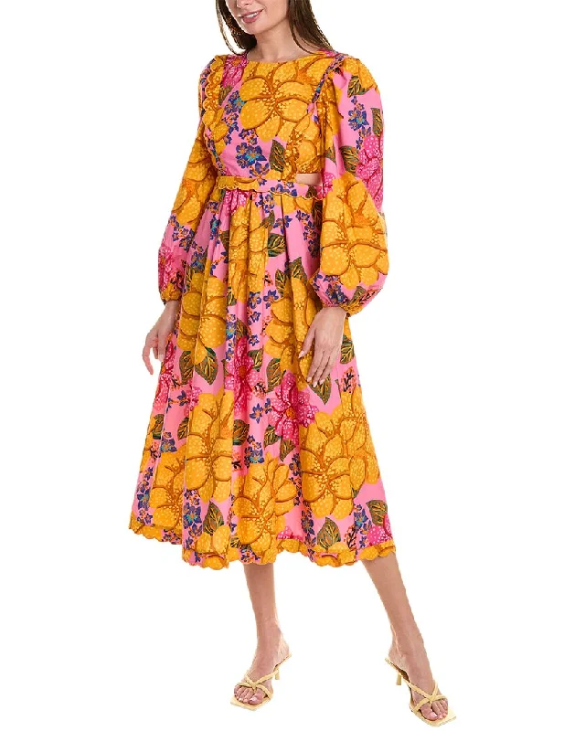 Women's Occasion Wear Clothes FARM Rio Flowers Garden Midi Dress