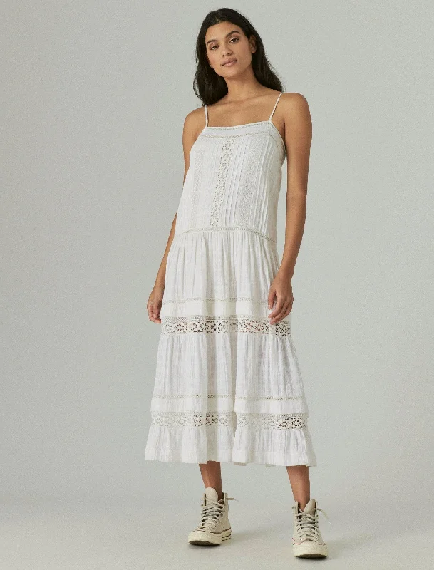 Women's Cozy Winter Attire Lucky Brand Womens Lace Maxi Dress