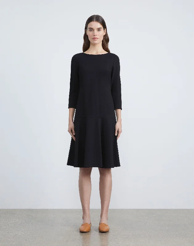 Women's High-Fashion Apparel Ponti Bateau Neck Dress