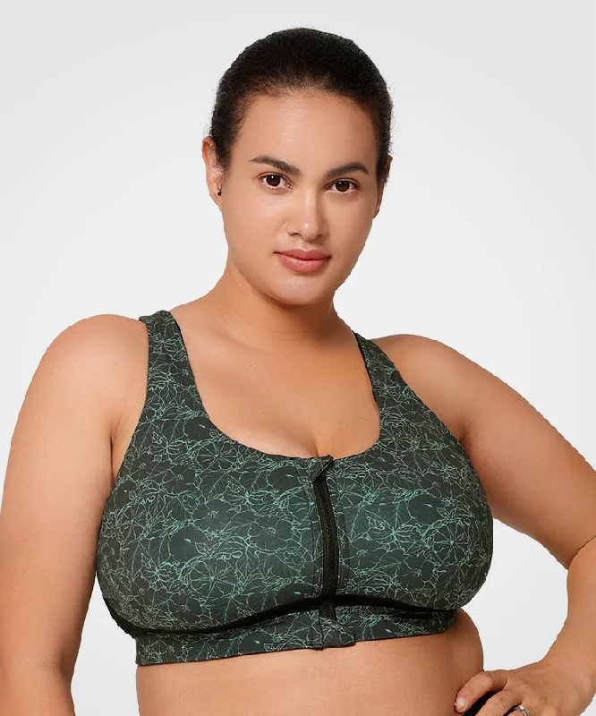 Women's Clothing For Everyday Wear Power Zip Front Criss Cross Padded Running Bra | Women's High Support Sports Bra (Plus Size)