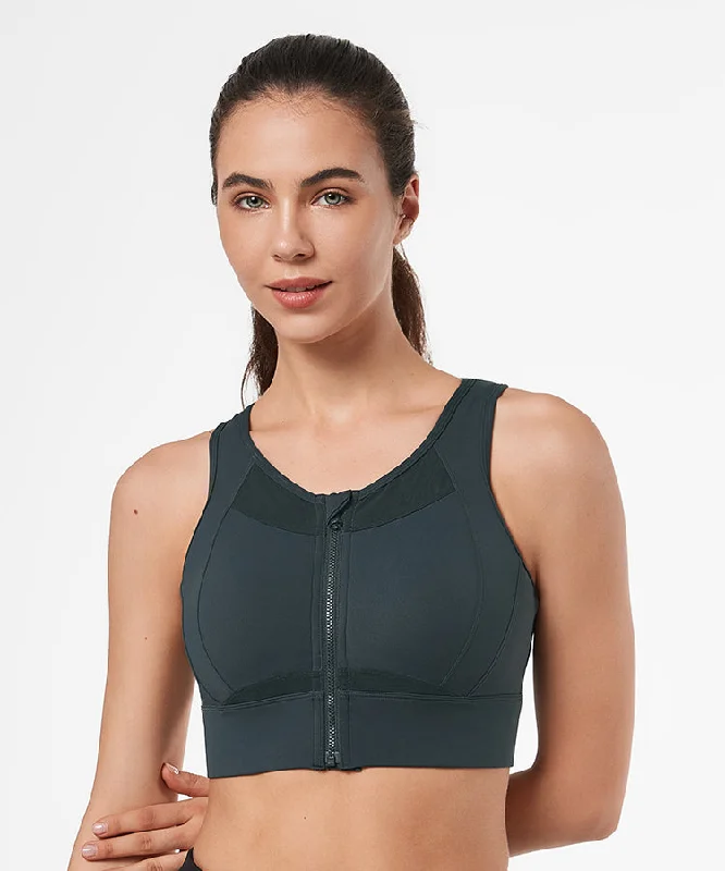 Formal Outfit For Women Sculpt Zip Mesh Racerback Padded Running Bra | Women's High Support Sports Bra