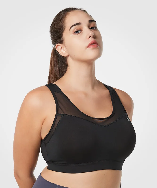 Casual Chic Clothing For Women Shift Racerback Mesh Padded Running Bra | Women's High Support Sports Bra (Plus Size)