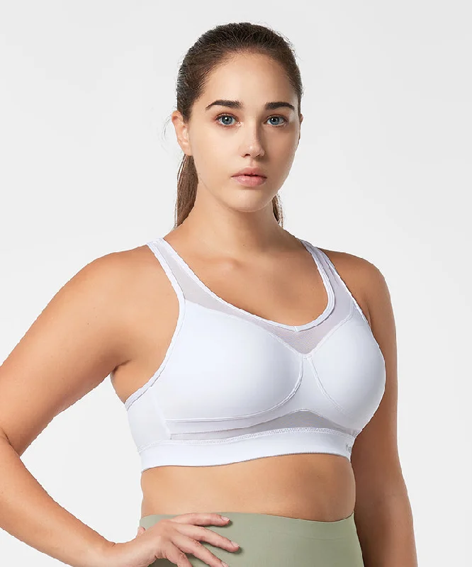 Stylish Women's Attire Shift Racerback Mesh Padded Running Bra | Women's High Support Sports Bra (Plus Size)