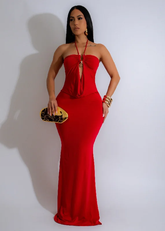 Women's Resort Garments Siren’s Embrace Maxi Dress Red