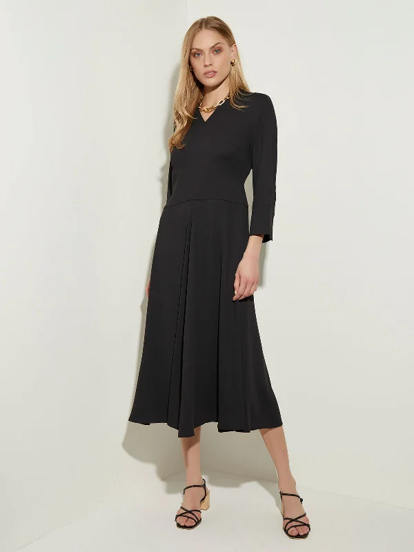Affordable Luxury Women's Apparel Structured Waist Crepe de Chine Dress