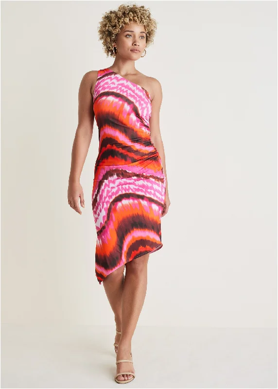 Women's Clothes For Special Occasions One Shoulder Dress - Desert Agate