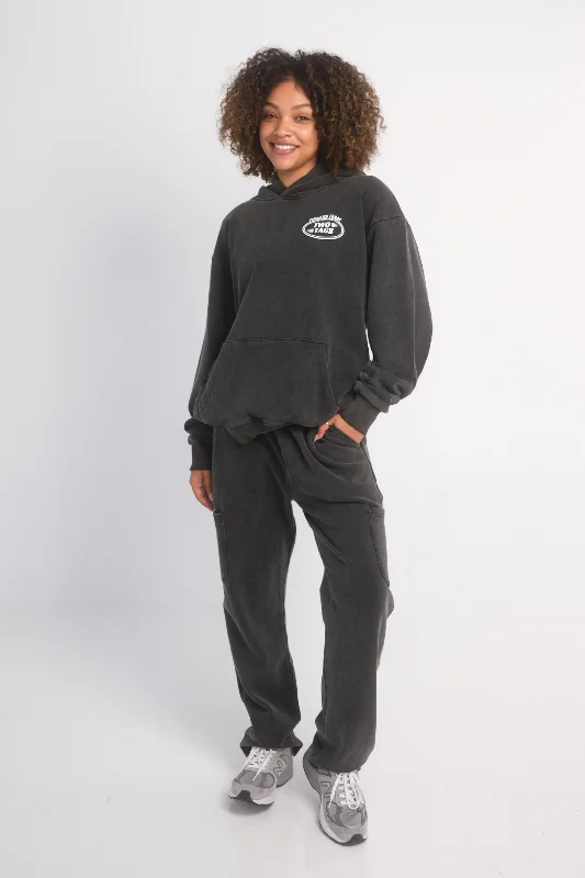 Women's High-End Clothing Cargo Jogger - Washed Black