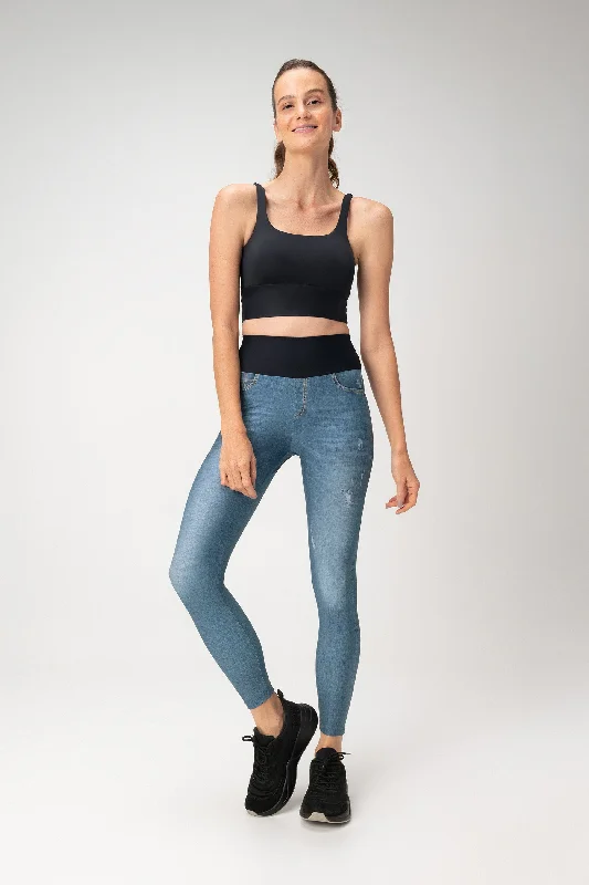 Women's Evening Outfit Denim Rise Leggings