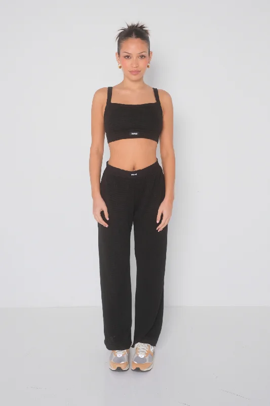 Women's Active Outfit For Fitness Lounge Pants - Black