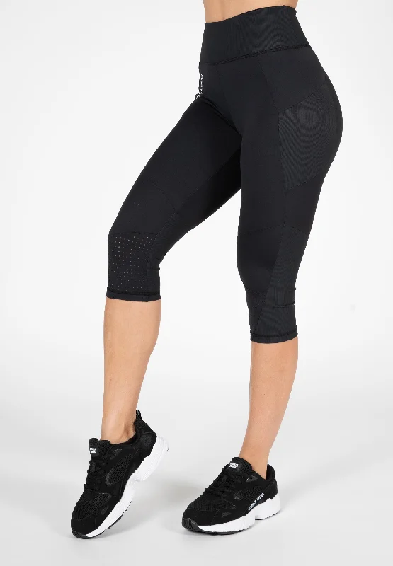 Women's Travel Outfit Set Monroe Cropped Leggings - Black